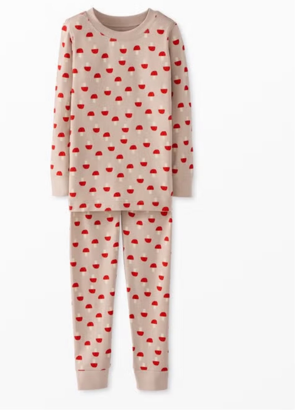 Hanna Andersson Layette HannaSoft Long John Mini Mushrooms Pajama Set Kids Child